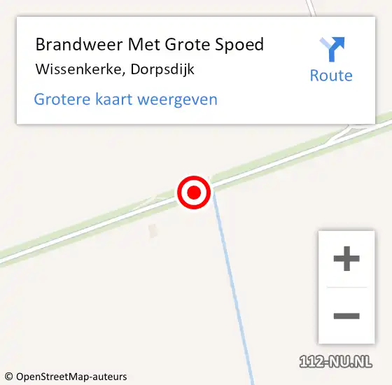 Locatie op kaart van de 112 melding: Brandweer Met Grote Spoed Naar Wissenkerke, Dorpsdijk op 4 oktober 2018 19:41