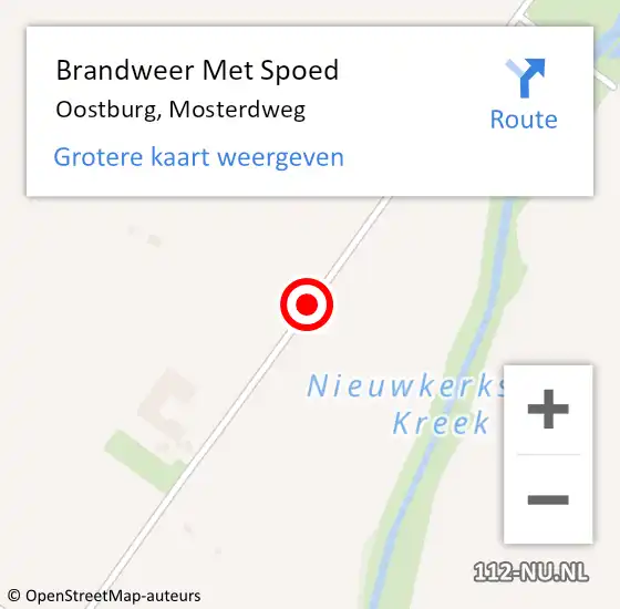 Locatie op kaart van de 112 melding: Brandweer Met Spoed Naar Oostburg, Mosterdweg op 4 oktober 2018 20:05