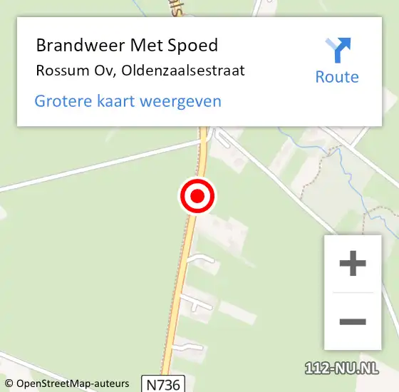 Locatie op kaart van de 112 melding: Brandweer Met Spoed Naar Rossum Ov, Oldenzaalsestraat op 4 oktober 2018 20:06