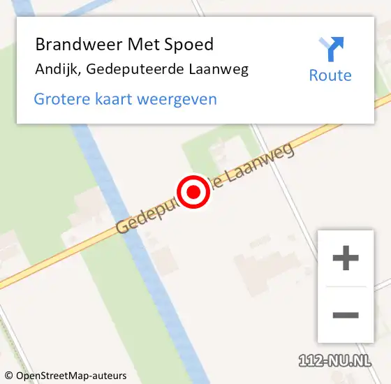 Locatie op kaart van de 112 melding: Brandweer Met Spoed Naar Andijk, Gedeputeerde Laanweg op 4 oktober 2018 20:09