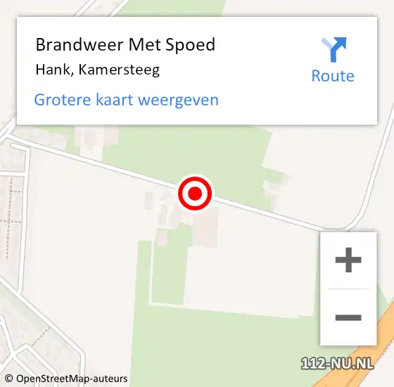 Locatie op kaart van de 112 melding: Brandweer Met Spoed Naar Hank, Kamersteeg op 4 oktober 2018 21:02