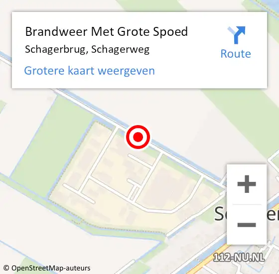 Locatie op kaart van de 112 melding: Brandweer Met Grote Spoed Naar Schagerbrug, Schagerweg op 10 maart 2014 20:46