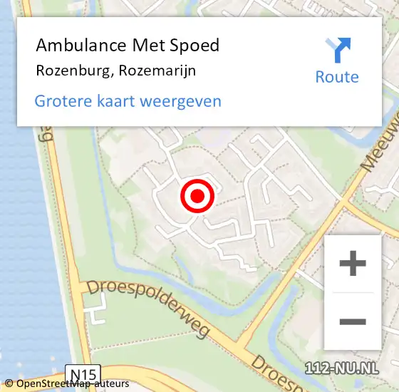 Locatie op kaart van de 112 melding: Ambulance Met Spoed Naar Rozenburg, Rozemarijn op 5 oktober 2018 03:20