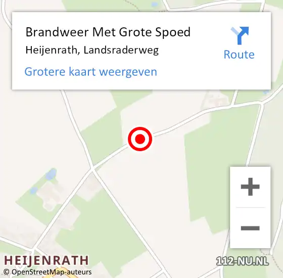 Locatie op kaart van de 112 melding: Brandweer Met Grote Spoed Naar Heijenrath, Landsraderweg op 5 oktober 2018 08:20