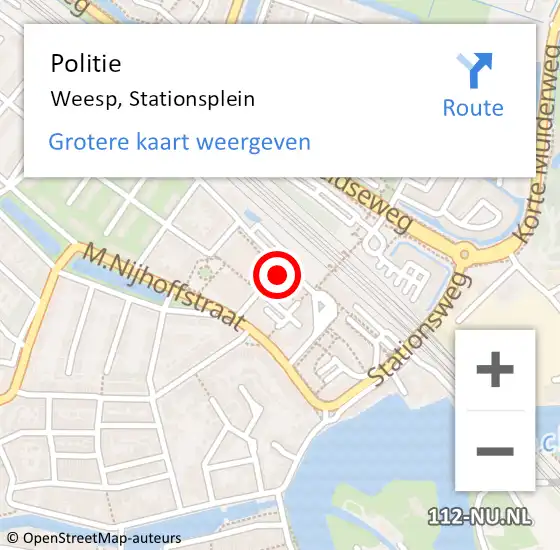 Locatie op kaart van de 112 melding: Politie Weesp, Stationsplein op 5 oktober 2018 08:41