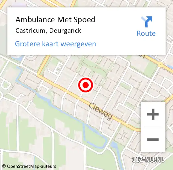 Locatie op kaart van de 112 melding: Ambulance Met Spoed Naar Castricum, Deurganck op 5 oktober 2018 08:42