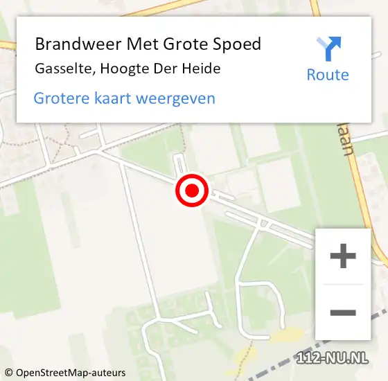 Locatie op kaart van de 112 melding: Brandweer Met Grote Spoed Naar Gasselte, Hoogte Der Heide op 5 oktober 2018 11:00