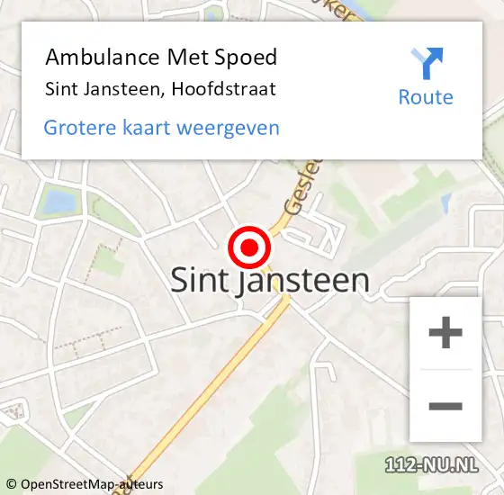 Locatie op kaart van de 112 melding: Ambulance Met Spoed Naar Sint Jansteen, Hoofdstraat op 5 oktober 2018 11:51