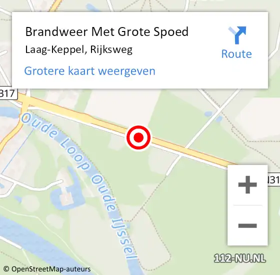 Locatie op kaart van de 112 melding: Brandweer Met Grote Spoed Naar Laag-Keppel, Rijksweg op 5 oktober 2018 14:29