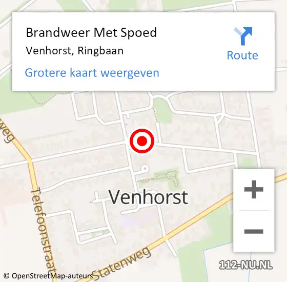 Locatie op kaart van de 112 melding: Brandweer Met Spoed Naar Venhorst, Ringbaan op 5 oktober 2018 15:29