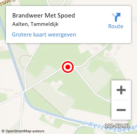 Locatie op kaart van de 112 melding: Brandweer Met Spoed Naar Aalten, Tammeldijk op 5 oktober 2018 15:33