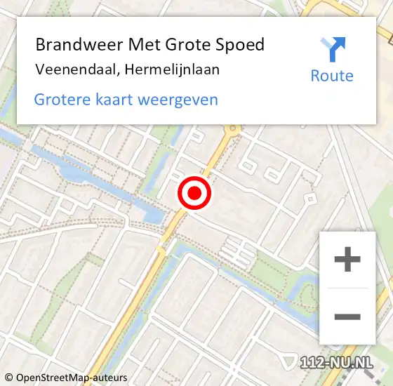 Locatie op kaart van de 112 melding: Brandweer Met Grote Spoed Naar Veenendaal, Hermelijnlaan op 5 oktober 2018 15:45