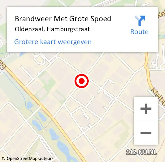 Locatie op kaart van de 112 melding: Brandweer Met Grote Spoed Naar Oldenzaal, Hamburgstraat op 10 maart 2014 22:48