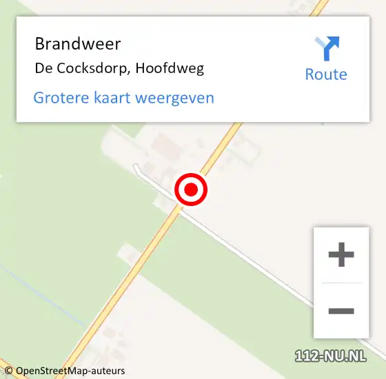 Locatie op kaart van de 112 melding: Brandweer De Cocksdorp, Hoofdweg op 5 oktober 2018 18:44