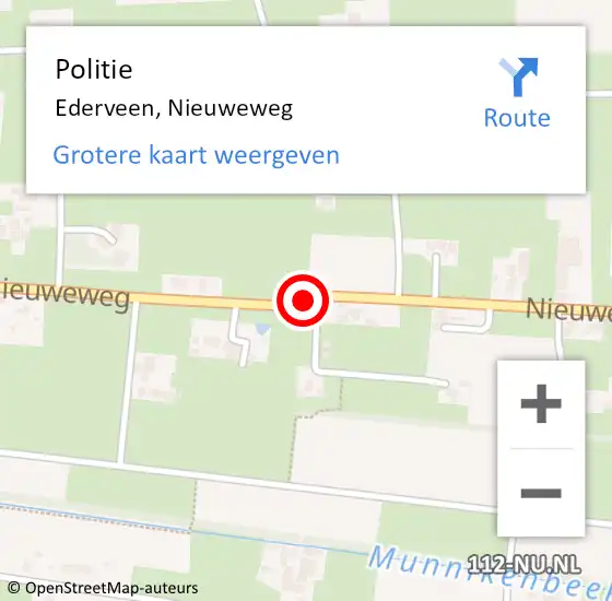 Locatie op kaart van de 112 melding: Politie Ederveen, Nieuweweg op 5 oktober 2018 18:47