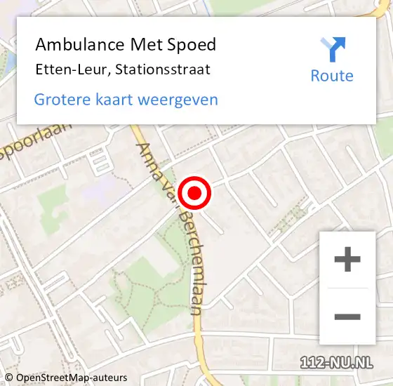 Locatie op kaart van de 112 melding: Ambulance Met Spoed Naar Etten-Leur, Stationsstraat op 5 oktober 2018 19:18