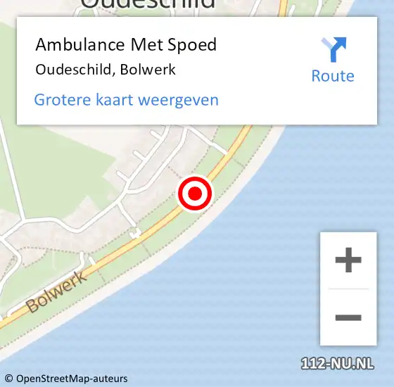 Locatie op kaart van de 112 melding: Ambulance Met Spoed Naar Oudeschild, Bolwerk op 5 oktober 2018 19:27