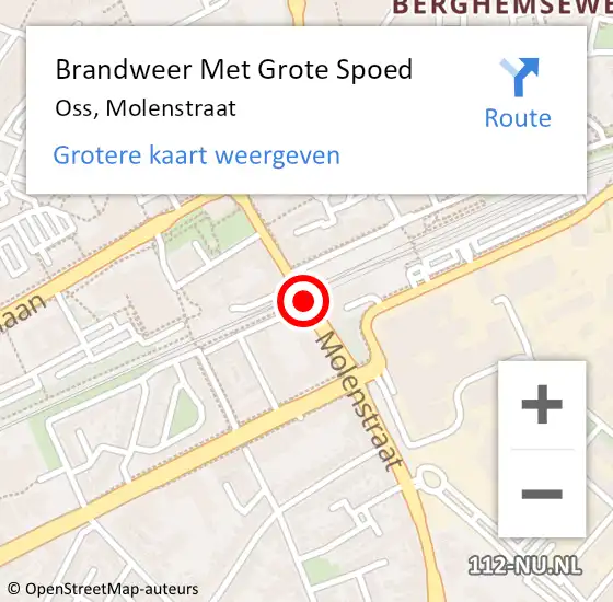 Locatie op kaart van de 112 melding: Brandweer Met Grote Spoed Naar Oss, Molenstraat op 5 oktober 2018 20:01