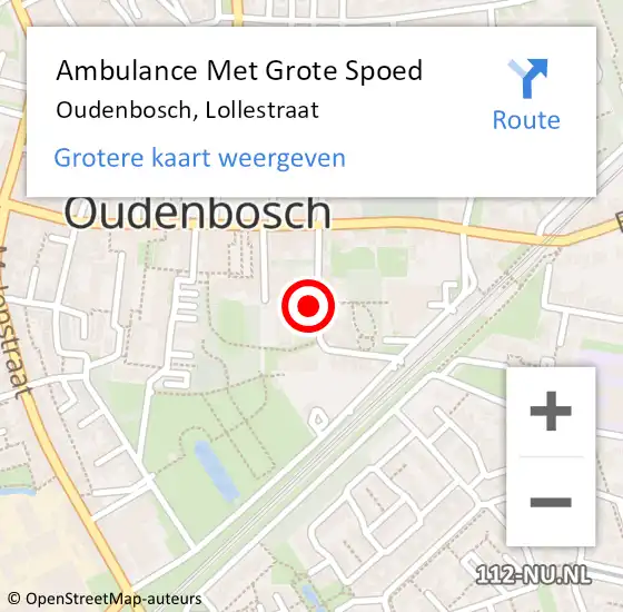 Locatie op kaart van de 112 melding: Ambulance Met Grote Spoed Naar Oudenbosch, Lollestraat op 5 oktober 2018 21:06