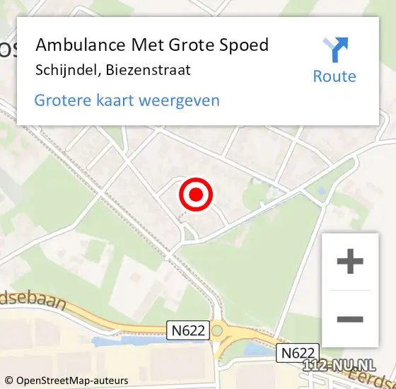 Locatie op kaart van de 112 melding: Ambulance Met Grote Spoed Naar Schijndel, Biezenstraat op 5 oktober 2018 23:22