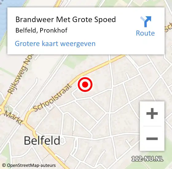 Locatie op kaart van de 112 melding: Brandweer Met Grote Spoed Naar Belfeld, Pronkhof op 6 oktober 2018 00:04