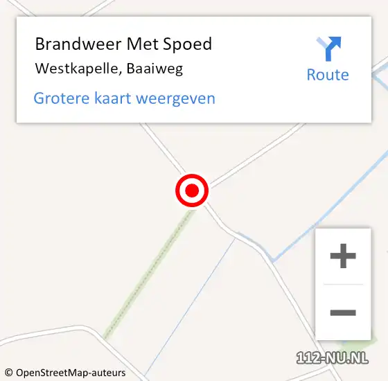 Locatie op kaart van de 112 melding: Brandweer Met Spoed Naar Westkapelle, Baaiweg op 6 oktober 2018 01:14