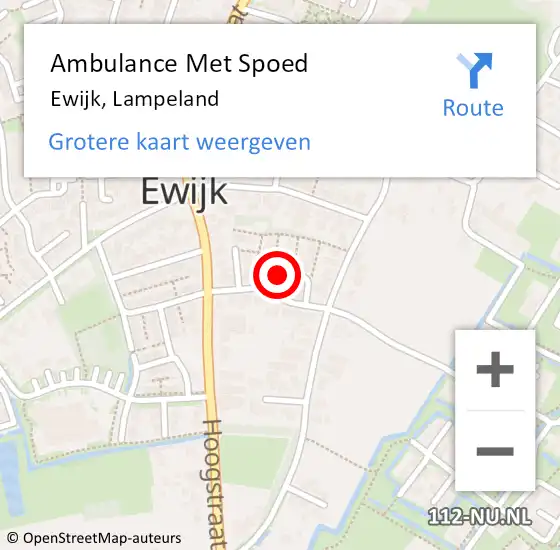 Locatie op kaart van de 112 melding: Ambulance Met Spoed Naar Ewijk, Lampeland op 6 oktober 2018 06:28