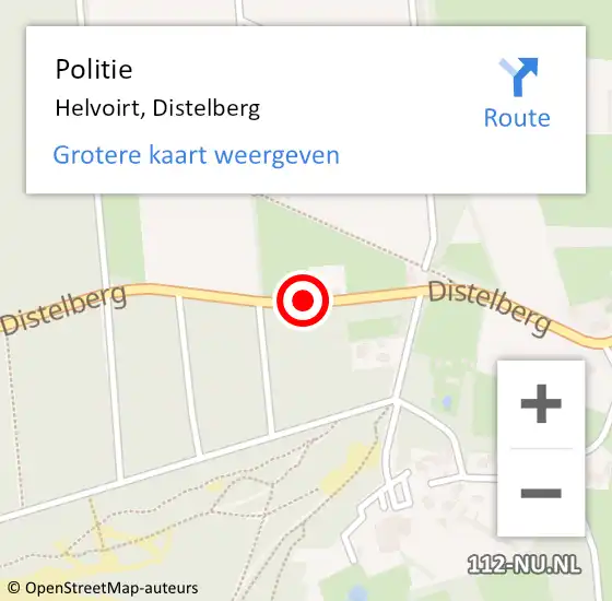 Locatie op kaart van de 112 melding: Politie Helvoirt, Distelberg op 6 oktober 2018 10:08