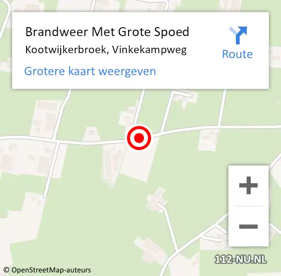 Locatie op kaart van de 112 melding: Brandweer Met Grote Spoed Naar Kootwijkerbroek, Vinkekampweg op 6 oktober 2018 10:13