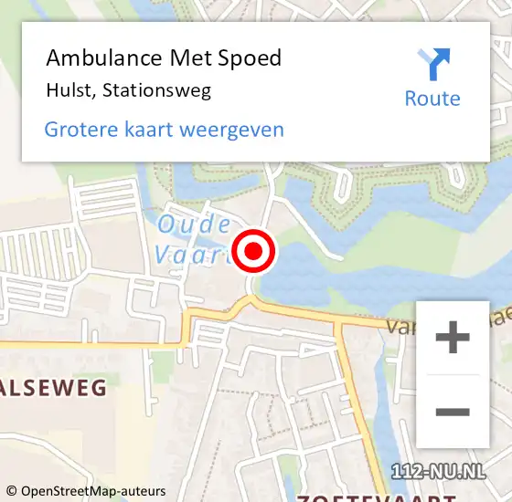 Locatie op kaart van de 112 melding: Ambulance Met Spoed Naar Hulst, Stationsweg op 6 oktober 2018 10:32