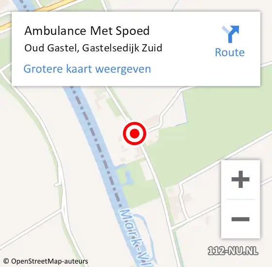 Locatie op kaart van de 112 melding: Ambulance Met Spoed Naar Oud Gastel, Gastelsedijk Zuid op 6 oktober 2018 11:06