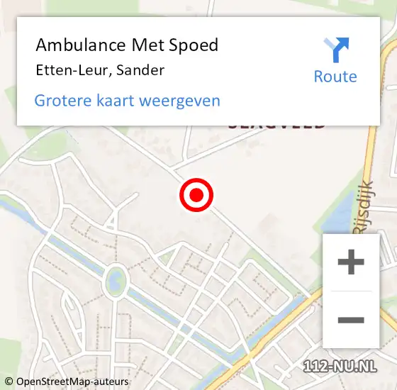 Locatie op kaart van de 112 melding: Ambulance Met Spoed Naar Etten-Leur, Sander op 6 oktober 2018 11:58