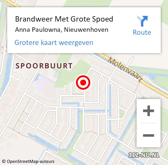 Locatie op kaart van de 112 melding: Brandweer Met Grote Spoed Naar Anna Paulowna, Nieuwenhoven op 6 oktober 2018 12:51
