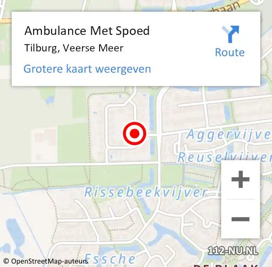 Locatie op kaart van de 112 melding: Ambulance Met Spoed Naar Tilburg, Veerse Meer op 6 oktober 2018 13:20