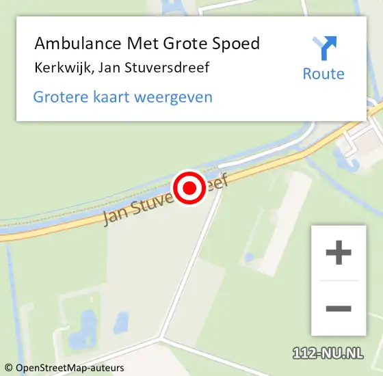 Locatie op kaart van de 112 melding: Ambulance Met Grote Spoed Naar Kerkwijk, Jan Stuversdreef op 6 oktober 2018 14:36