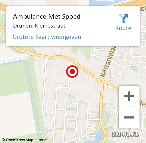 Locatie op kaart van de 112 melding: Ambulance Met Spoed Naar Drunen, Kleinestraat op 6 oktober 2018 14:57