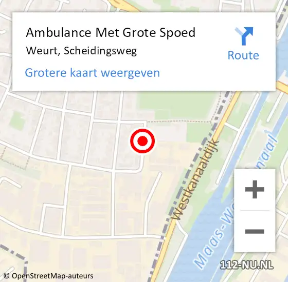 Locatie op kaart van de 112 melding: Ambulance Met Grote Spoed Naar Weurt, Scheidingsweg op 6 oktober 2018 15:25