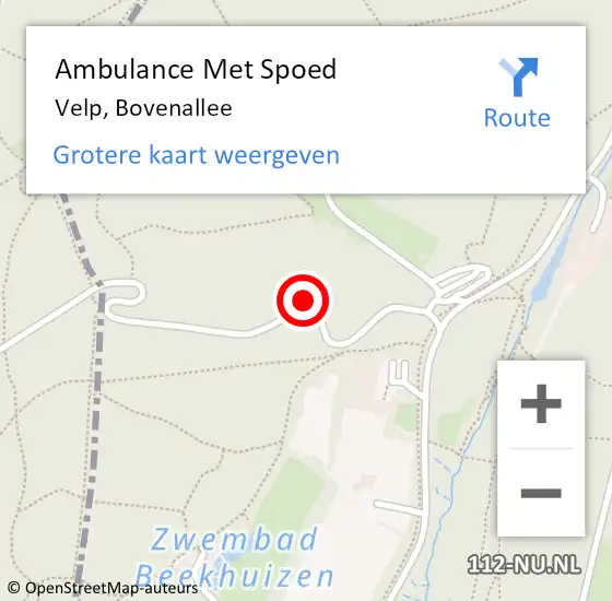 Locatie op kaart van de 112 melding: Ambulance Met Spoed Naar Velp, Bovenallee op 6 oktober 2018 15:36