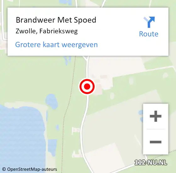 Locatie op kaart van de 112 melding: Brandweer Met Spoed Naar Zwolle, Fabrieksweg op 6 oktober 2018 18:45