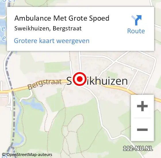 Locatie op kaart van de 112 melding: Ambulance Met Grote Spoed Naar Sweikhuizen, Bergstraat op 11 maart 2014 04:37