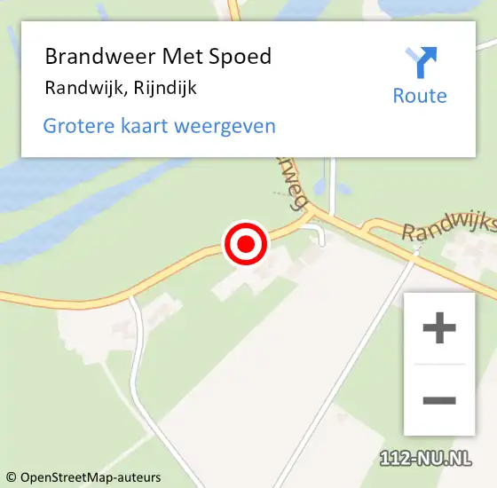 Locatie op kaart van de 112 melding: Brandweer Met Spoed Naar Randwijk, Rijndijk op 6 oktober 2018 20:05