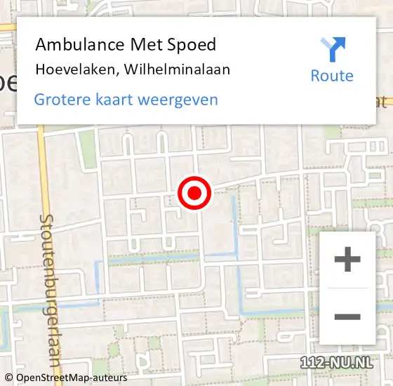 Locatie op kaart van de 112 melding: Ambulance Met Spoed Naar Hoevelaken, Wilhelminalaan op 6 oktober 2018 21:01