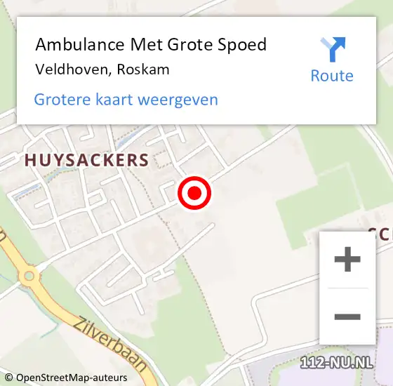 Locatie op kaart van de 112 melding: Ambulance Met Grote Spoed Naar Veldhoven, Roskam op 6 oktober 2018 22:16