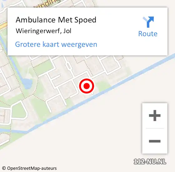 Locatie op kaart van de 112 melding: Ambulance Met Spoed Naar Wieringerwerf, Jol op 6 oktober 2018 23:31