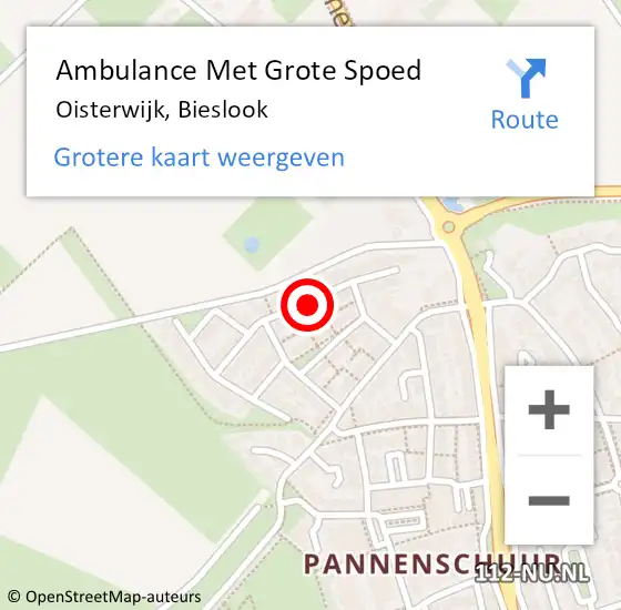 Locatie op kaart van de 112 melding: Ambulance Met Grote Spoed Naar Oisterwijk, Bieslook op 7 oktober 2018 01:00