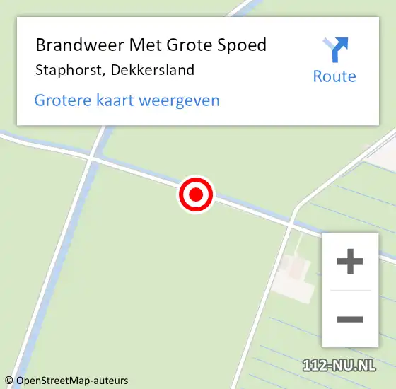 Locatie op kaart van de 112 melding: Brandweer Met Grote Spoed Naar Staphorst, Dekkersland op 7 oktober 2018 01:45