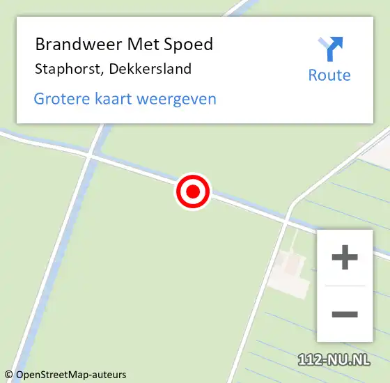 Locatie op kaart van de 112 melding: Brandweer Met Spoed Naar Staphorst, Dekkersland op 7 oktober 2018 07:26