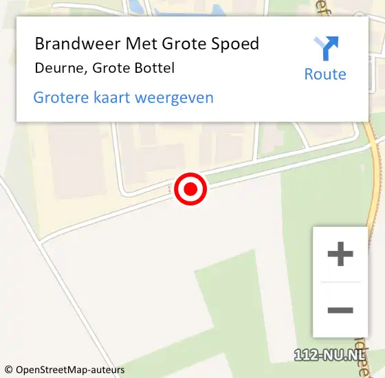 Locatie op kaart van de 112 melding: Brandweer Met Grote Spoed Naar Deurne, Grote Bottel op 7 oktober 2018 08:41