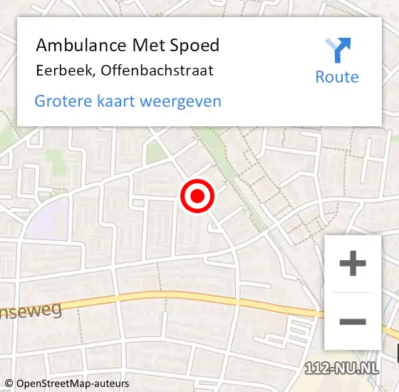 Locatie op kaart van de 112 melding: Ambulance Met Spoed Naar Eerbeek, Offenbachstraat op 7 oktober 2018 11:01