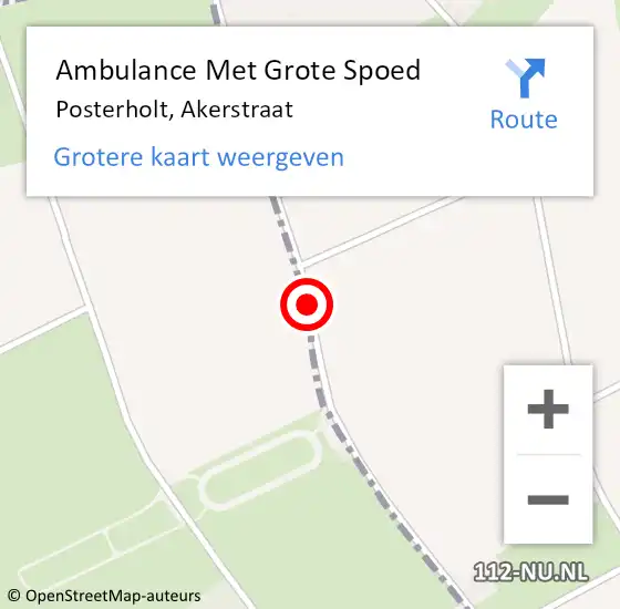 Locatie op kaart van de 112 melding: Ambulance Met Grote Spoed Naar Posterholt, Akerstraat op 7 oktober 2018 15:26